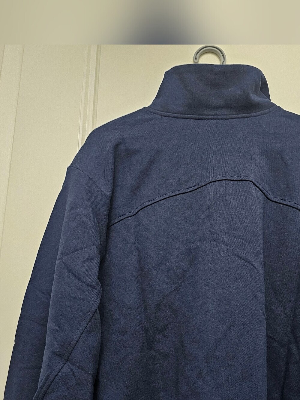lululemon Terry Tennis  Navy Half-Zip Cropped Cowl Sweater, Size M - Picture 11 of 16